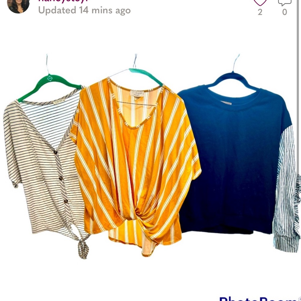 3 Size Large XL Stipe Shirts